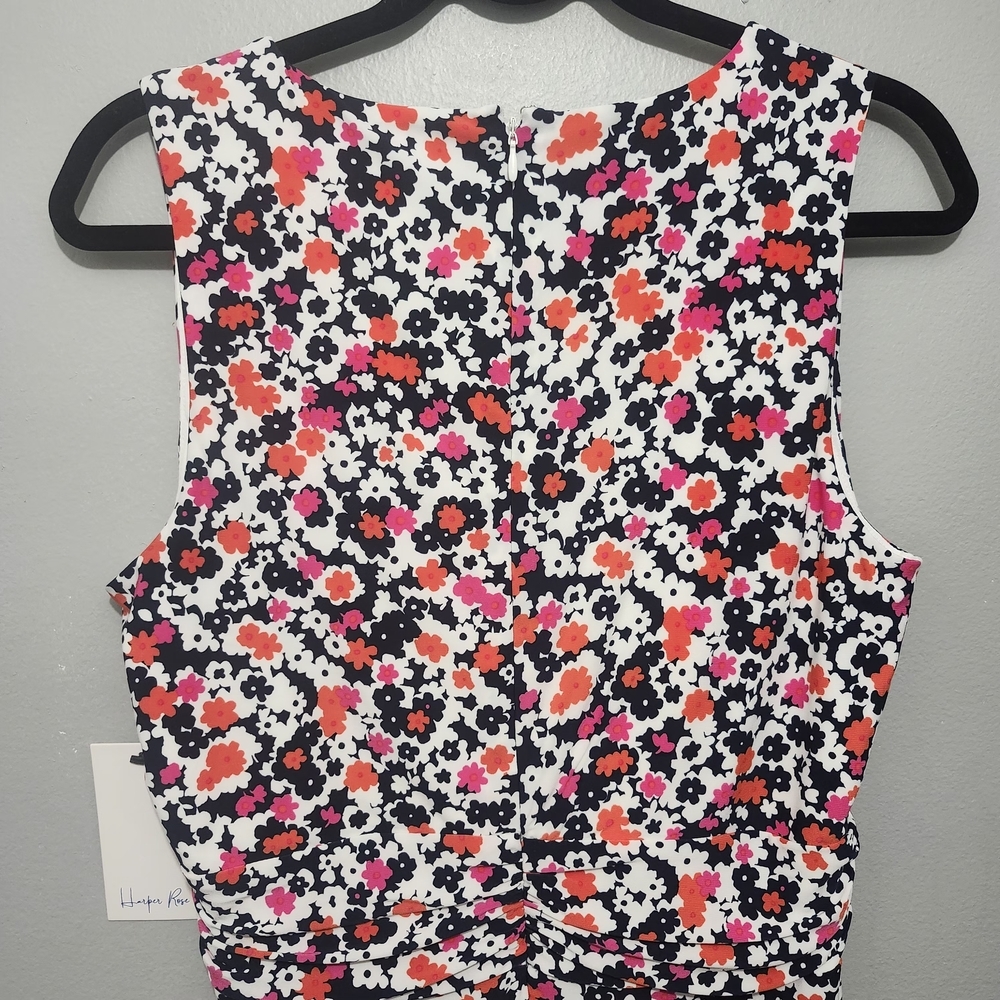 Floral V-Neck Sleeveless  Mini Dress in Pink Mix Size 10 New With Tags - Picture 8 of 8